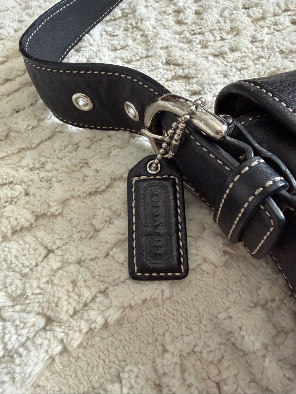 Coach vintage y2k black leather soho buckle flap hobo bag - Picture 2 of 11